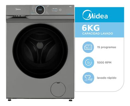 Lavarropas Midea 6 Kg Mf100w60/t-a1 - Color Titanio