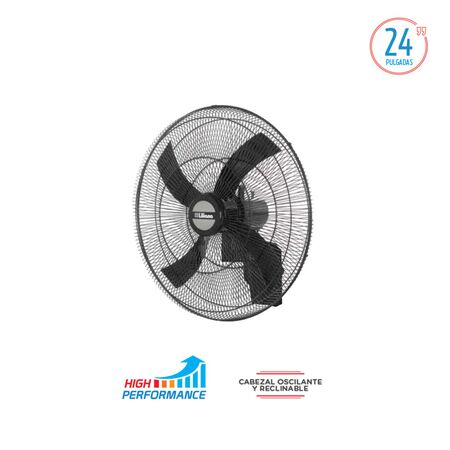 Ventilador De Pared Liliana Vw Negro Con  Palas De  Plastico   De Diametro v