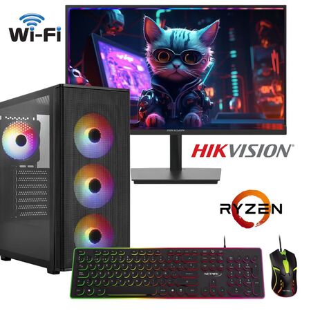 COMBO PC Gamer AMD Ryzen 7 5700G | 16GB RAM | SSD M.2 480GB | Wi-Fi + TECLADO -MOUSE GAMER + MONITOR 22"FHD
