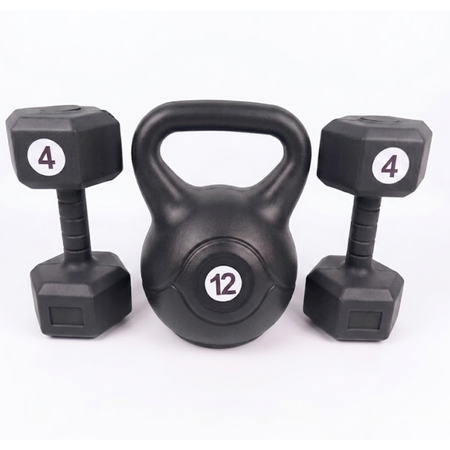Combo Pesa Rusa 12 kg + Par de Mancuernas 4 kg
