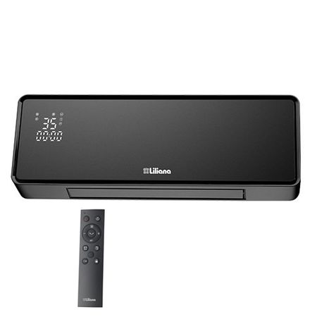 Caloventor De Vidrio Liliana De Pared Tipo Split 2000 Watts.Thermoglass Negro Cwd952