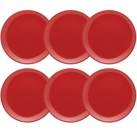 Set X6 Platos Playos 26cm Unni Red Oxford