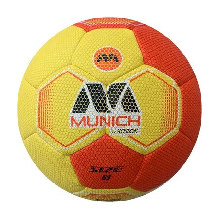 Pelota De Handball Munich Crobit Grip Pu Costura Hibrida Amarillo-Naranja 2