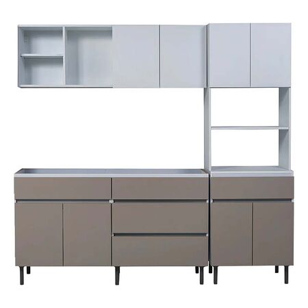 COMBO DE COCINA LIVORNO BEIGE AVELLANA DE 2 METROS