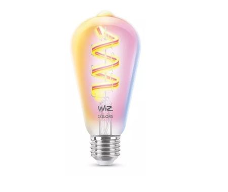 Lampara Inteligente Wiz Bulbo LED Filamento Edison Wi-Fi BLE 40W ST64 E27 RGB CL 1PF/6  ( 929003267312)