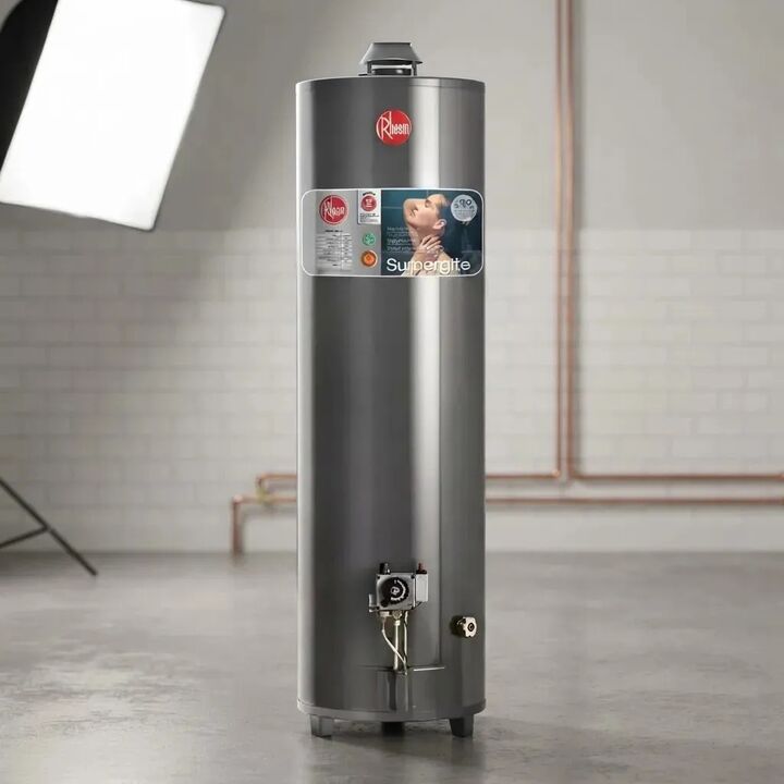 Termotanque 160 Lts A Gas Rheem Alta Potencia AP160 Color Gris - Vista 3