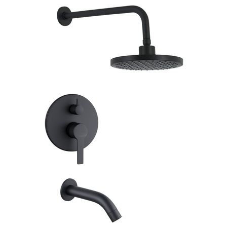 Grifería Monocomando Ducha C/Tranf Novohome Embutir Negro