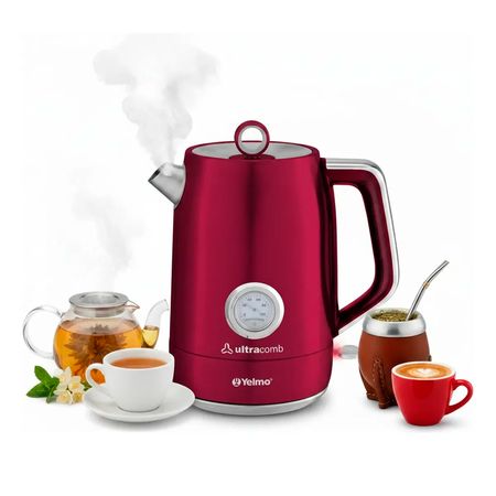 Pava Electrica PE-4920 Ultracomb 1,7 Lts Jarra Acero Inoxidable Color Rojo
