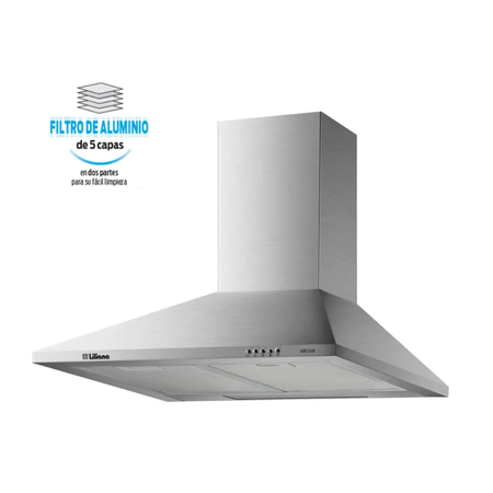 campana de cocina liliana airclean kc993 plateado
