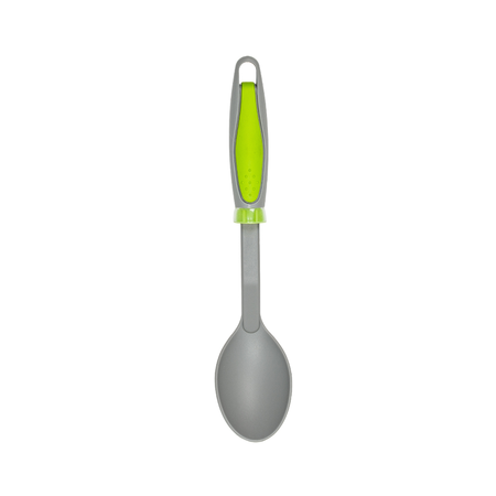 Cuchara Guiso Nylon Gris Mango Verde Antiadherente Utensilio Cocina