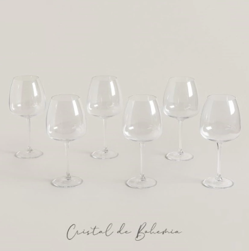 SET X 6 COPAS DE CRISTAL DE BOHEMIA ANSER - Vista 1