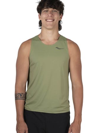 Musculosa Saucony Endorphin Hombre Running Verde