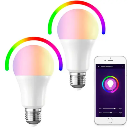 Kit x2 Lámpara Led Smart Inteligente RGB 9W Wifi 