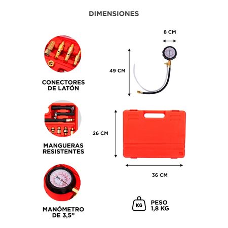 Bomba De Combustible Probador Manómetro Gadnic BCB1
