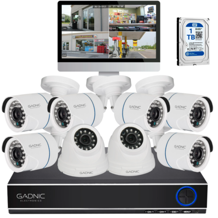 Kit de 8 Cámaras de Seguridad IP Full Hd GADNIC KP2P0040X (P2PKIT14 + 2 P2P00033 + 2 P2P00025)