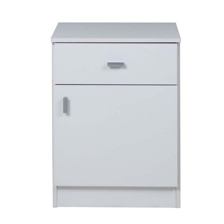 MESA DE LUZ BLANCA DE 1 PUERTA Y 1 CAJON PIUPACK