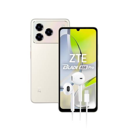 Combo ZTE A56 Pro 4+8GB 128GB Gold + Auriculares Dekkin USB-C