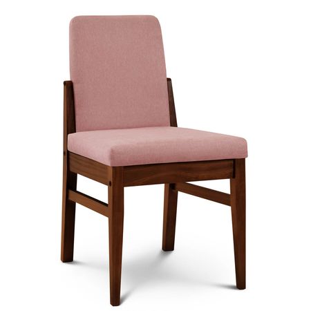Silla de Comedor Baku Tapizado Sunny Pink lustre Caoba Espacity'