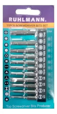 Set de Puntas Ruhlmann Torx y PC U3 U4 U5 U6 11 Piezas