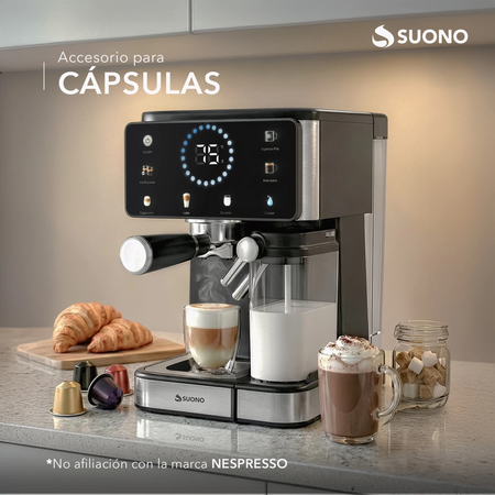 Cafetera Digital Expresso con Espumador 20Bar 1.5L comp Nespresso Suono