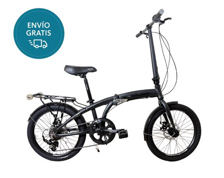 Bicicleta Plegable Raleigh Curve / Negro / Cuadro de aluminio / Frenos a disco mecanico / 6Vel. / Rodado 20".