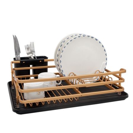 Escurre Seca Platos Aluminio Bandeja Cubiertero Hogar Actual