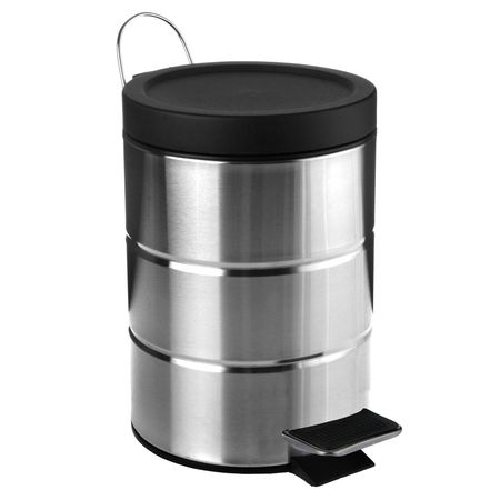 Cesto Residuos Tacho Basura Acero Pedal 3 Lts Acero