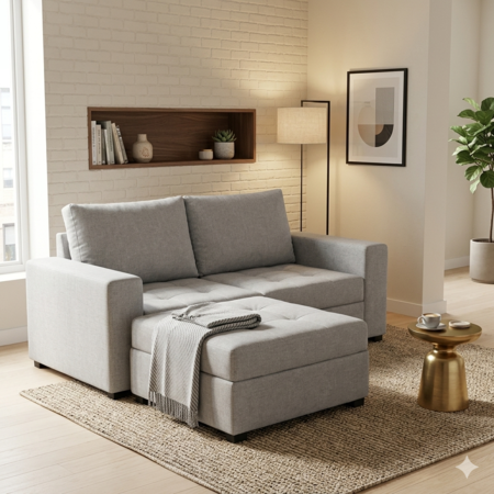 SILLON VENECIA DOS CUERPOS GRIS