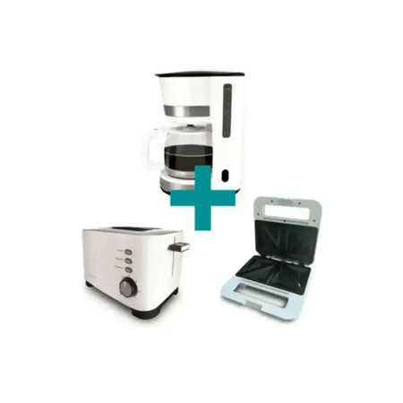 Combo Desayuno Smart Tek Cafetera Tostadora Sand