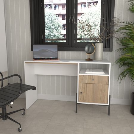 Escritorio Linea Metalwood 1 Cajon y 1 Puerta Tables Cod: 4255 Everest-Olmo Finlandes