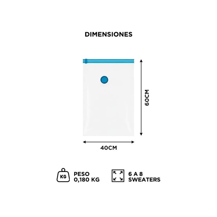 Kit de Bolsas Al Vacío 5 En 1 Gadnic Para Guardar Ropa 40 x 60 cm - Vista 6