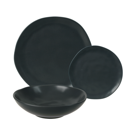 Set x 12 piezas Vajilla Playo Postre Hondo Ceramica Organic Aston