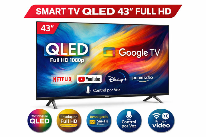 SMART TV QLED TCL 43" 43S5K-F FHD GOOGLE - Vista 2