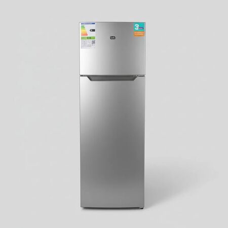 Heladera Gafa 252 Lts Plata Con freezer Ciclica Defrost Plateado