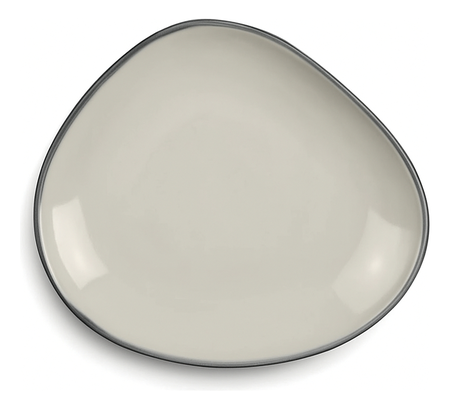 Set X 6 Plato Playo 22 Cm Porcelana Kutahya Irregular Frame Blanco Frame Irregular
