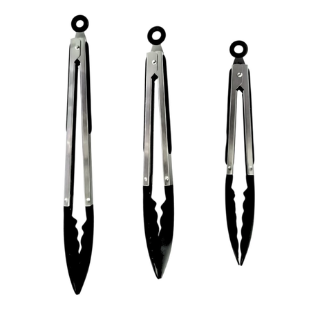 Set x3 pinzas multiuso utensilios cocina horno acero c nylon