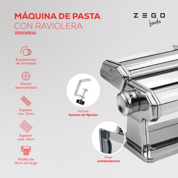 Maquina Fabrica De Pastas Raviolera Zego Acero Inox - Vista 2