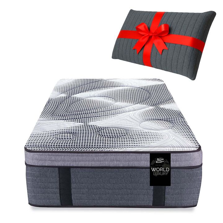 Colchon King Koil 120 Luxury Pocket 1 Plaza y Media 100x190 Resortes y Pillow Viscoelastico + Almohada de Regalo - Vista 1