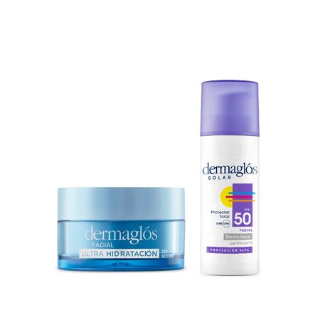 Kit Dermaglos Solar Ef Seco Facial Fps50 Gel Ult Hidratacion