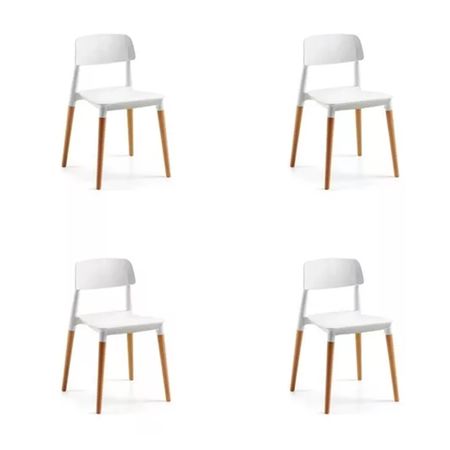Combo X 4 Sillas Milan Unican Blanco