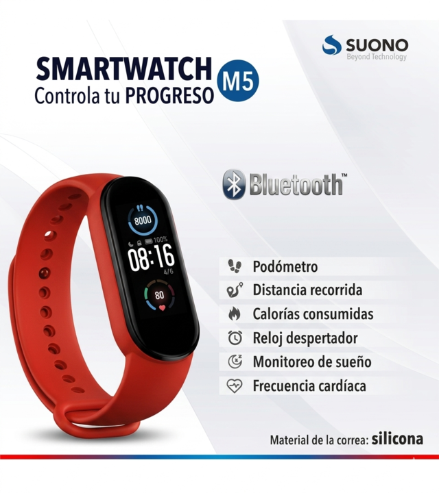 RELOJ SMART M5 SUONO CALORIAS RECORD SEDENTARISMO - Vista 3