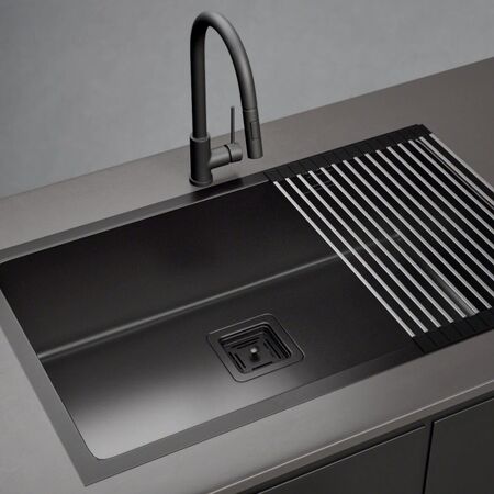 Pileta de Cocina Essentia Simple 670B Grafito Satinado Mi Pileta