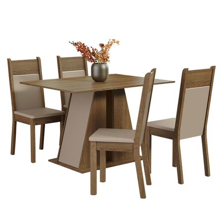 Juego De Comedor Mesa Tapa De Madera 4 Sillas Angel