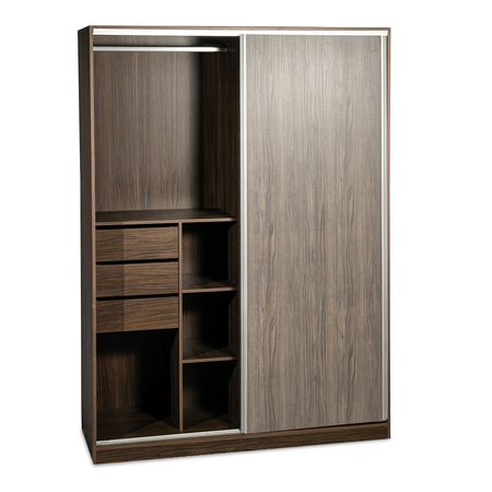 Placard Ropero 2 Puertas corredizas Melamina Reforzada Pinot y Nogal Maximo Venezia