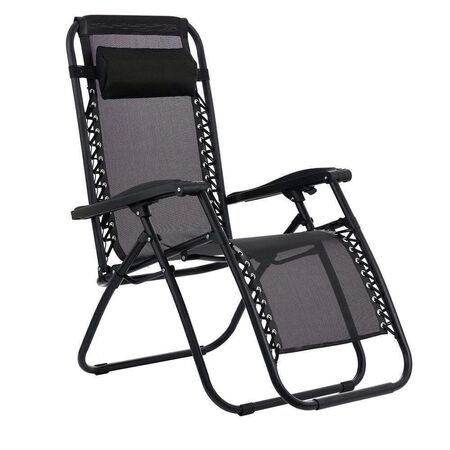 Reposera Garden Life Metal Negro Reclinable