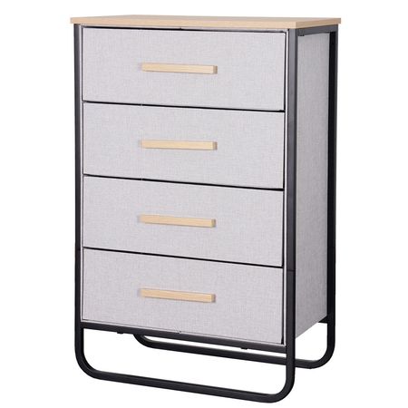 Cajonera | Organizador Dalton 4 Cajones Gris Negro Madera 24217