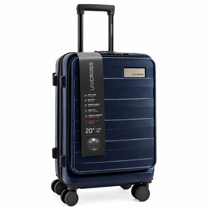 Valija Carry On 20” Unicross Porta Notebook 4 Ruedas 360° con Candado de Combinacion - Vista 3