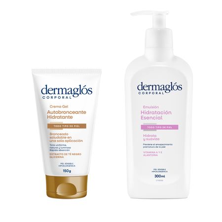 Dermaglos Set Gel Autobronceante + Emulsion Hidratacion Esencial
