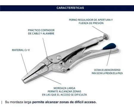 Pinza de Presion Bremen con Punta 9 Pulgadas