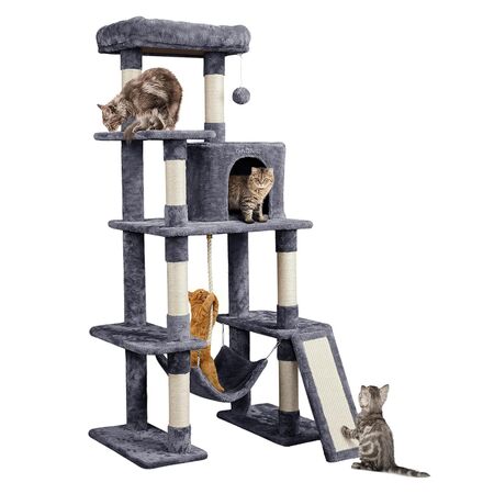Árbol Para Gatos Gadnic Torre Rascadora Múltiples Niveles Hamaca Rampa Casa Cerrada Cama